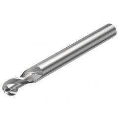 2B320-0600-NG H10F 6mm 2 FL Ballnose w/Reduced Cylindrical .3mm/.012 smaller than Cutting Diameter Shank - Caliber Tooling