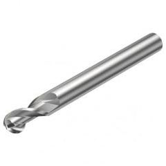 2B320-0500-NG H10F 5mm 2 FL Ballnose w/Reduced Cylindrical .3mm/.012 smaller than Cutting Diameter Shank - Caliber Tooling