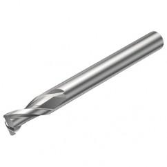 2S221-1600-200-NG H10F 16mm 2 FL Straight Corner Radius Center Cut w/Reduced Cylindrical .3mm/.012 smaller than Cutting Diameter Shank - Caliber Tooling