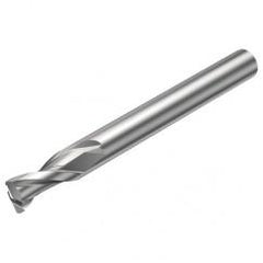 2S221-0800-100-NG H10F 8mm 2 FL Straight Corner Radius Center Cut w/Reduced Cylindrical .3mm/.012 smaller than Cutting Diameter Shank - Caliber Tooling