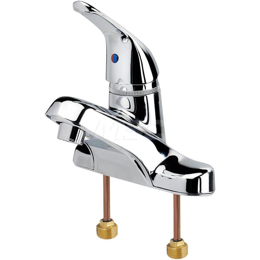 Industrial & Laundry Faucets; Type: Single Lever Faucet; Style: Lever; Design: Lever; Handle Type: Lever; Spout Type: Straight; Mounting Centers: 4; Finish/Coating: Chrome Plated; Type: Single Lever Faucet; Minimum Order Quantity: Chrome Plated; Style: Le