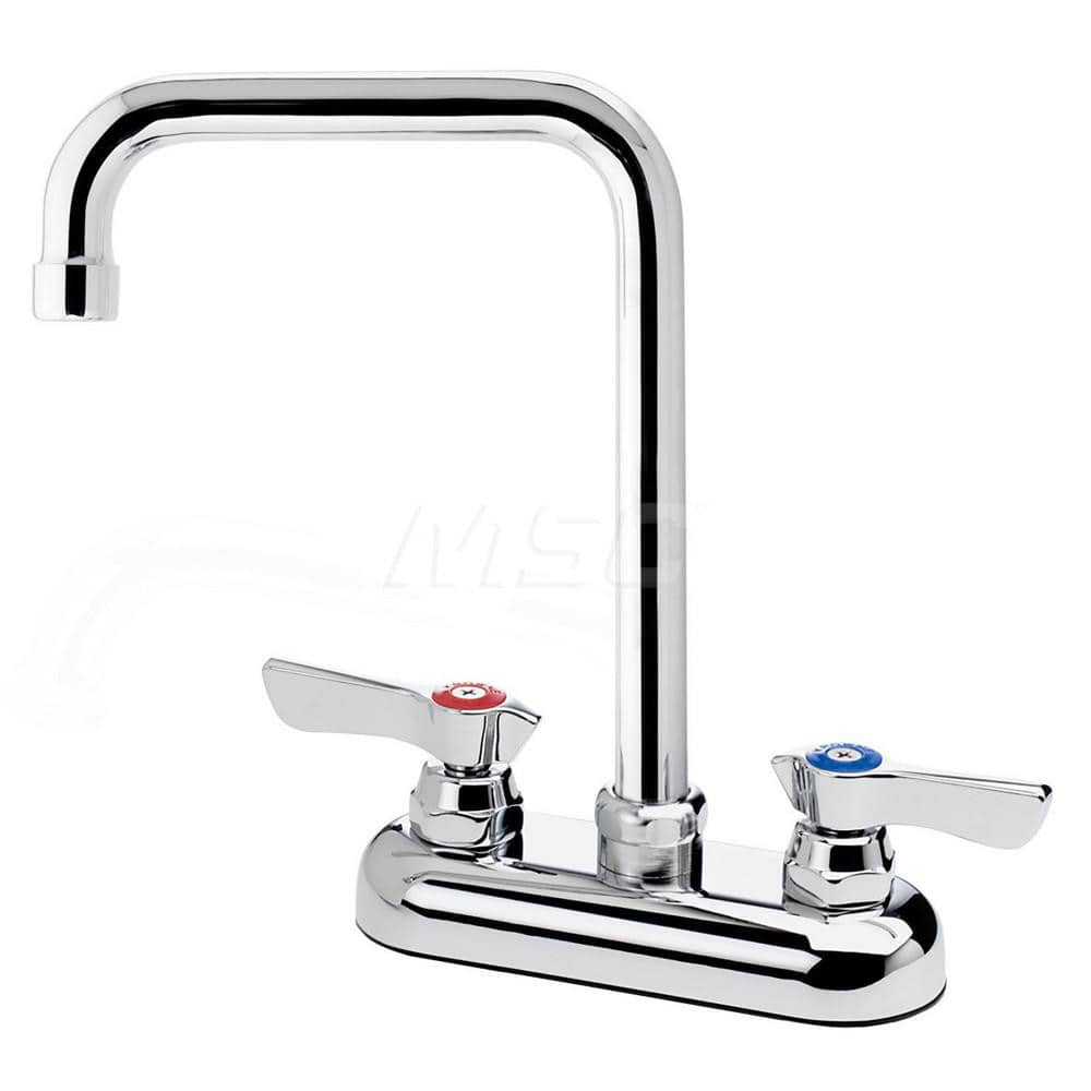 Industrial & Laundry Faucets; Type: Base Mount Faucet; Style: Base Mounted; Design: Base Mounted; Handle Type: Lever; Spout Type: Double Bend; Mounting Centers: 4; Spout Size: 6; Finish/Coating: Chrome Plated; Type: Base Mount Faucet; Minimum Order Quanti