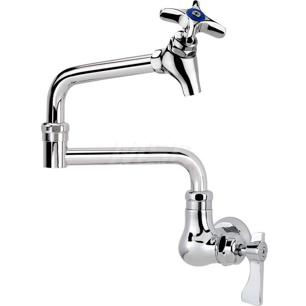 Industrial & Laundry Faucets; Type: Wall Mount Faucet; Style: Wall Mount; Design: Wall Mount; Handle Type: Lever; Spout Type: Swing Spout/Nozzle; Mounting Centers: Single Hole; Spout Size: 12; Finish/Coating: Chrome Plated Brass; Type: Wall Mount Faucet