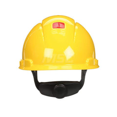 Hard Hat: Construction, High Visibility & Impact Resistant, Full Brim, Type 1, Class C, 4-Point Suspension Yellow, HDPE Vented