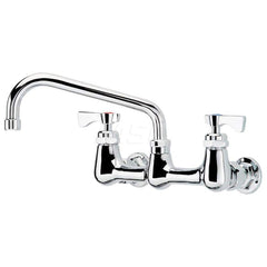 Industrial & Laundry Faucets; Type: Wall Mount Faucet; Style: Wall Mount; Design: Wall Mount; Handle Type: Lever; Spout Type: Swing Spout/Nozzle; Mounting Centers: 8; Spout Size: 8; Finish/Coating: Chrome Plated Brass; Type: Wall Mount Faucet; Minimum Ord