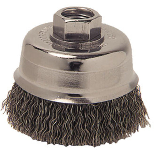 3″ Crimped Wire Cup Brush, .014″ Steel Fill, M14 × 2.0 Nut - Caliber Tooling