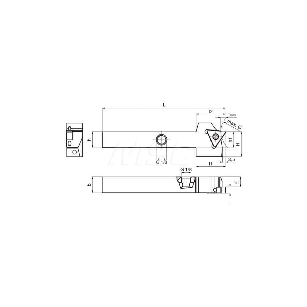 Guhring GH305.0500.500.00.08.L.IK External Left Hand NonFace Grooving Radial Grooving with Thru Coolant Holder 1/2″ Square Shank