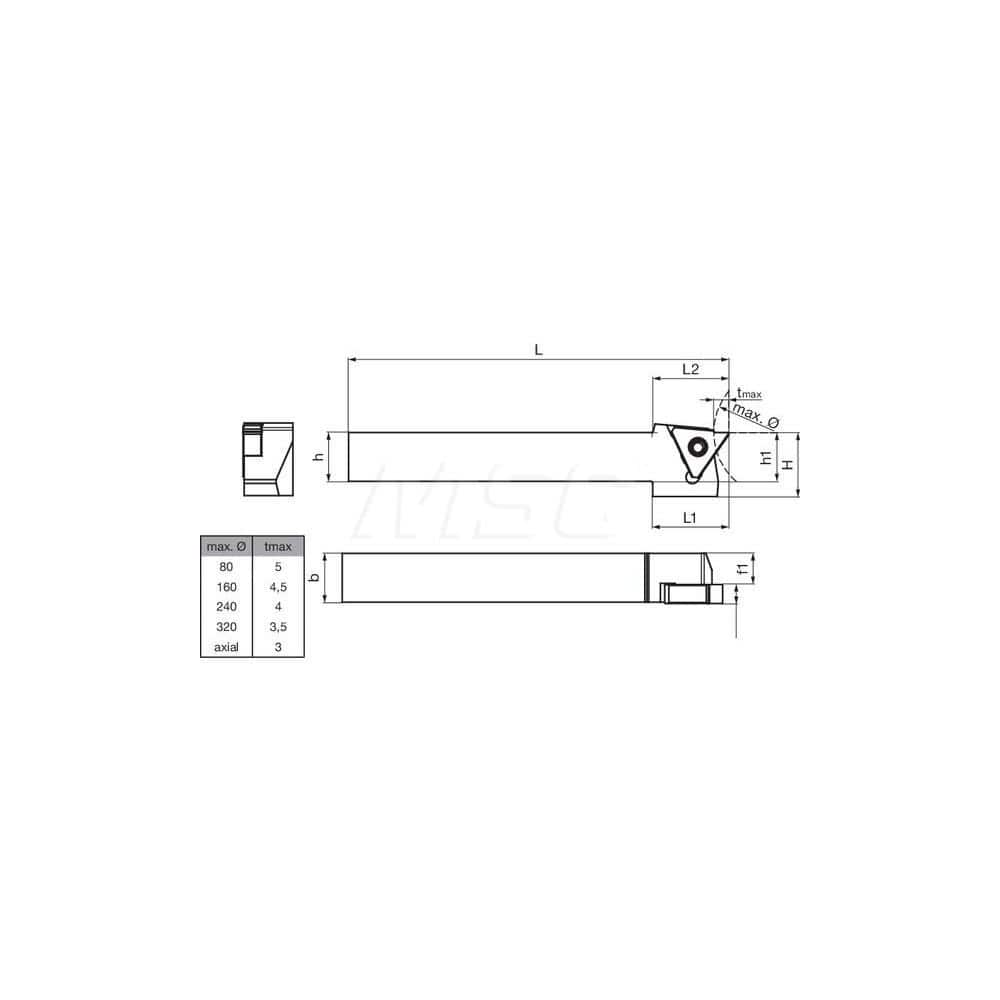 Guhring GH305.0500.500.00.06.L External Left Hand NonFace Grooving Radial Grooving Non-Coolant Holder 1/2″ Square Shank