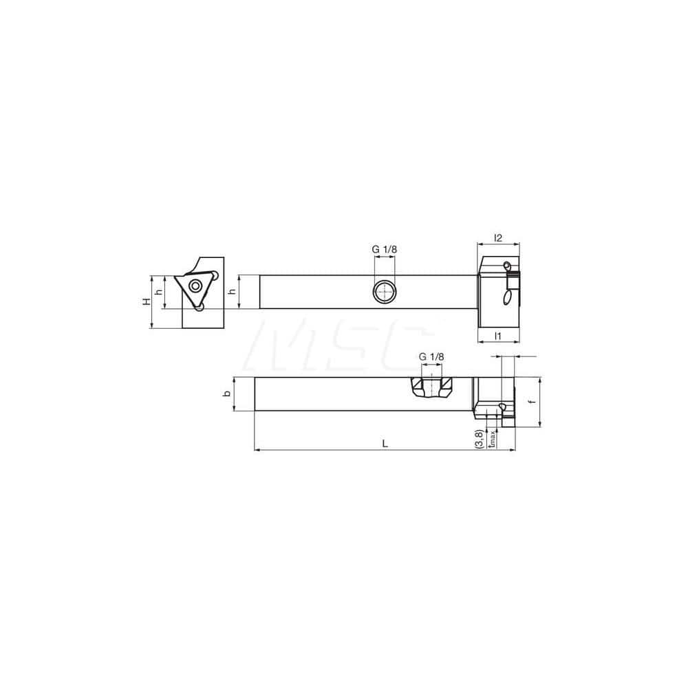 Guhring GH305.0500.500.90.12.L.IK External Left Hand Face Grooving 90 Deg Offset Thru Coolant Holder 1/2″ Square Shank