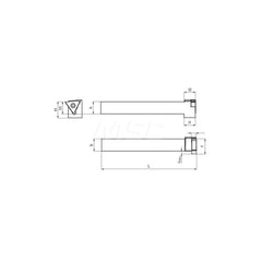 Guhring GH305.0500.500.90.06.L External Left Hand Face Grooving 90 Deg Offset Non Coolant Holder 1/2″ Square Shank