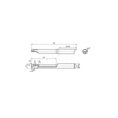 Internal Boring Bar: 0.1575″ Min Bore, 0.6693″ Max Depth, Left Hand Cut, Carbide 1.3779″ OAL, 0.0079″ Corner Radius