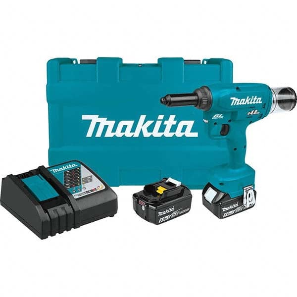 Makita - Cordless Riveters Fastener Type: Cordless Electric Riveter Closed End Rivet Capacity: All up to 3/16 - Caliber Tooling