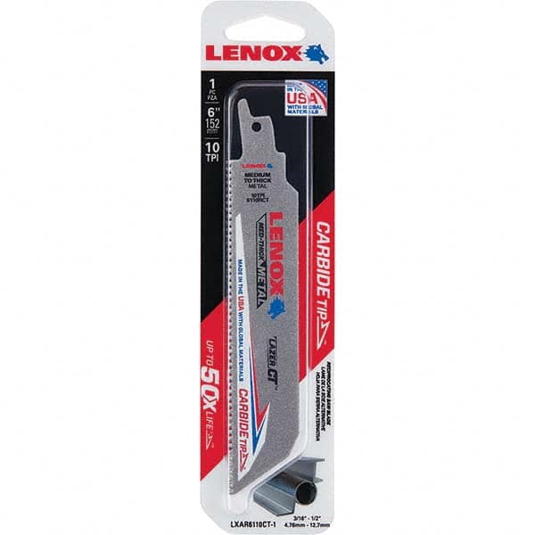 Lenox - Reciprocating Saw Blades Blade Material: Carbide Blade Length (Inch): 6 - Caliber Tooling