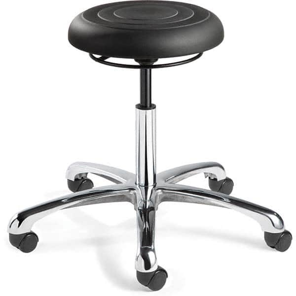 Bevco - Swivel & Adjustable Stools Type: Adjustable Backless Stool Base Type: Polished Aluminum Base - Caliber Tooling