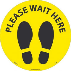 NMC - "Please Wait Here" Adhesive-Backed Floor Sign - Caliber Tooling