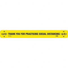 Thank You for Practicting Social Distancing Rectangle, Black on Yellow, Use for Exit, Entrance & Directional