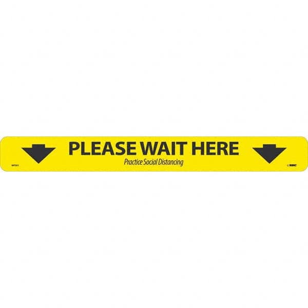 NMC - "Please Wait Here" Adhesive-Backed Floor Sign - Caliber Tooling