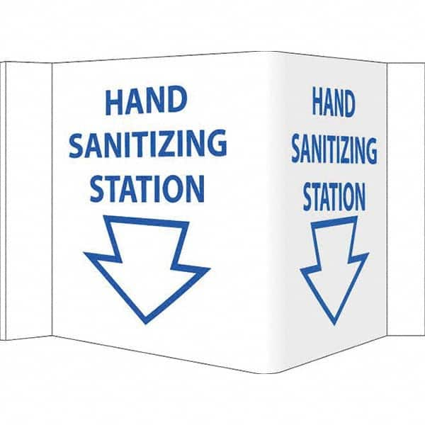 NMC - "Hand Sanitizing Station", 12" Wide x 6" High, Vinyl Safety Sign - Caliber Tooling