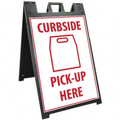 NMC - "Curbside Pick-Up Here", 25" Wide x 45" High, Plastic Safety Sign - Caliber Tooling