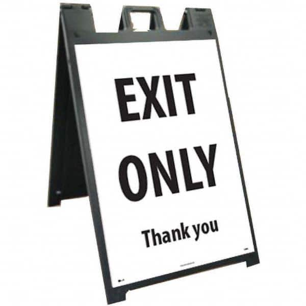 NMC - "EXIT HERE", 25" Wide x 45" High, Plastic Safety Sign - Caliber Tooling