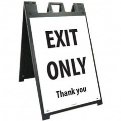 NMC - "EXIT HERE", 25" Wide x 45" High, Plastic Safety Sign - Caliber Tooling