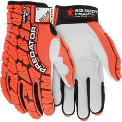 MCR Safety - Size M, ANSI Cut Lvl A5, Puncture Lvl 5, Abrasion Lvl 4, Synthetic Leather Coated Cut & Puncture Resistant Gloves - Caliber Tooling