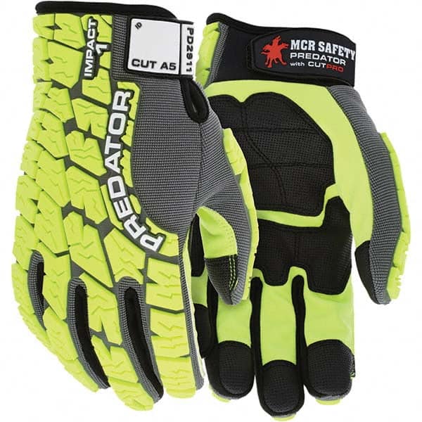 MCR Safety - Size 2XL, ANSI Cut Lvl A5, Puncture Lvl 5, Abrasion Lvl 4, Synthetic Leather Coated Cut & Puncture Resistant Gloves - Caliber Tooling