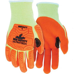 MCR Safety - Size S, ANSI Cut Lvl A5, Puncture Lvl 4, Abrasion Lvl 5, Foam Nitrile Coated Cut & Puncture Resistant Gloves - Caliber Tooling