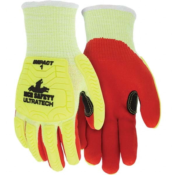 MCR Safety - Size M, ANSI Cut Lvl A5, Puncture Lvl 3, Abrasion Lvl 5, Foam Nitrile Coated Cut & Puncture Resistant Gloves - Caliber Tooling