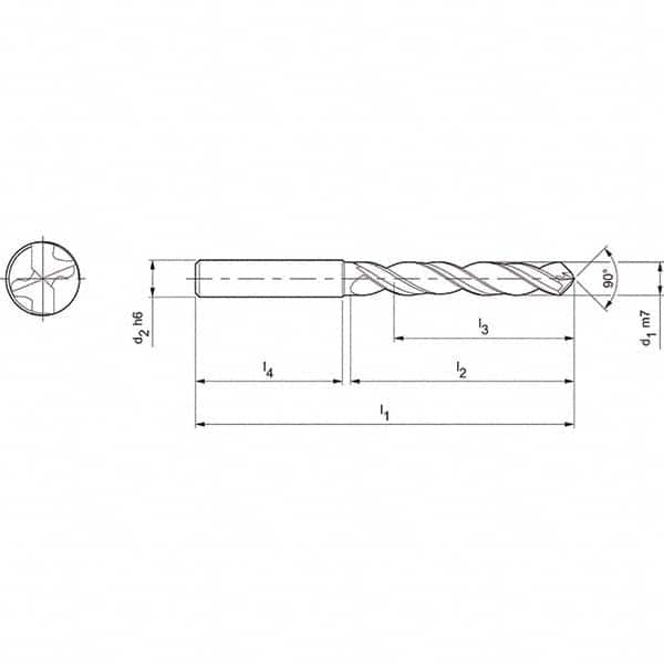 Mapal - 8.4mm 90° Solid Carbide Jobber Drill - Caliber Tooling