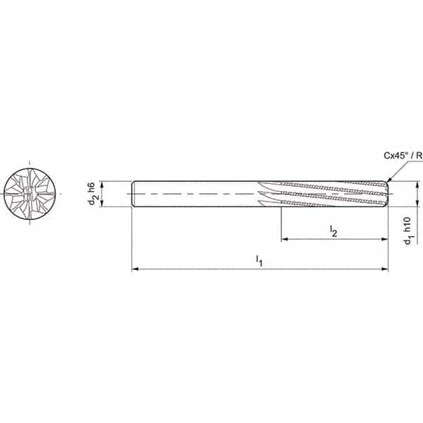 Mapal - Spiral Router Bits Cutting Diameter (mm): 10.00 Number of Flutes: 8 - Caliber Tooling