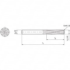 Mapal - Spiral Router Bits Cutting Diameter (mm): 10.00 Number of Flutes: 8 - Caliber Tooling