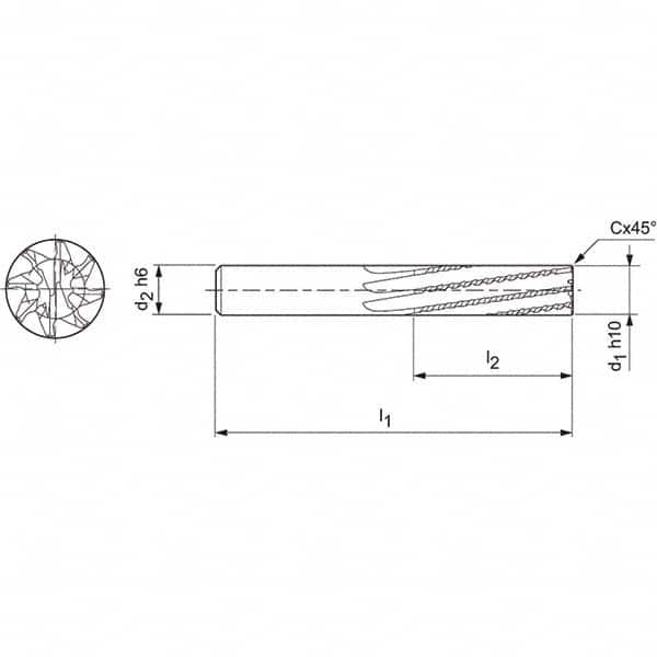 Mapal - Spiral Router Bits Cutting Diameter (mm): 4.00 Number of Flutes: 8 - Caliber Tooling