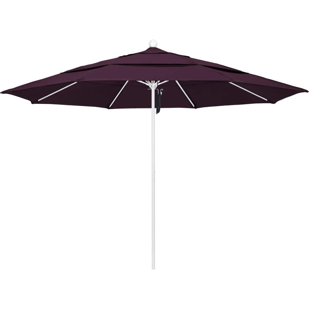 Patio Umbrellas; Diameter (Feet): 11; Height (Feet): 8.917; Fabric Color: Purple; Base Included: No; Canopy Fabric: Pacifica; Fade Resistant: Yes; Additional Information: Pulley Lift; Frame Material: Aluminum