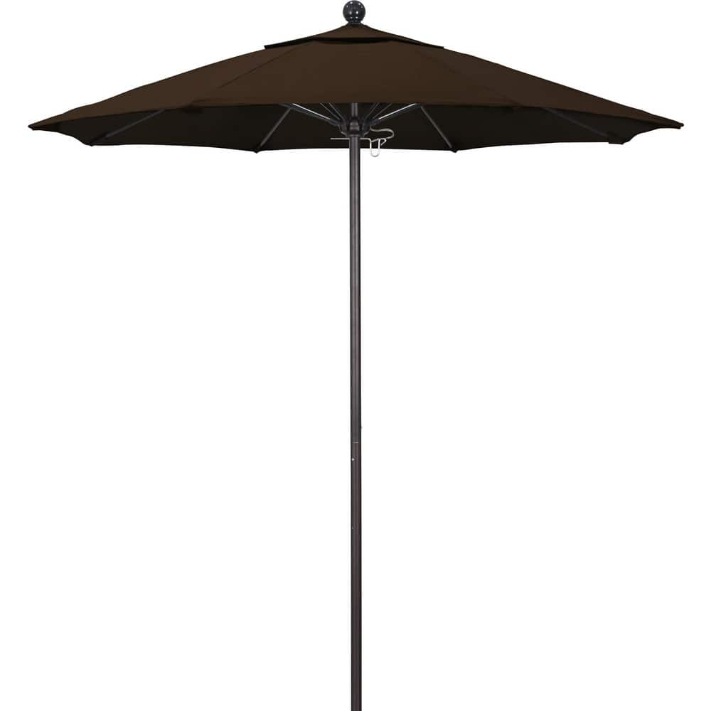 Patio Umbrellas; Diameter (Feet): 7.5; Height (Feet): 8.000; Fabric Color: Mocha; Base Included: No; Canopy Fabric: Pacifica; Fade Resistant: Yes; Additional Information: Push Lift; Frame Material: Aluminum