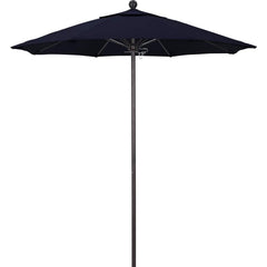 Patio Umbrellas; Diameter (Feet): 7.5; Height (Feet): 8.000; Fabric Color: Navy; Base Included: No; Canopy Fabric: Pacifica; Fade Resistant: Yes; Additional Information: Push Lift; Frame Material: Aluminum