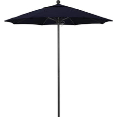 Patio Umbrellas; Diameter (Feet): 7.5; Height (Feet): 8.000; Fabric Color: Navy; Base Included: No; Canopy Fabric: Pacifica; Fade Resistant: Yes; Additional Information: Push Lift; Frame Material: Aluminum