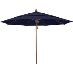 Patio Umbrellas; Diameter (Feet): 11; Height (Feet): 8.917; Fabric Color: Navy; Base Included: No; Canopy Fabric: Olefin; Fade Resistant: Yes; Additional Information: Pulley Lift; Frame Material: Aluminum