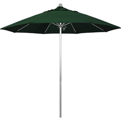 Patio Umbrellas; Diameter (Feet): 9; Height (Feet): 8.583; Fabric Color: Hunter Green; Base Included: No; Canopy Fabric: Pacifica; Fade Resistant: Yes; Additional Information: Push Lift; Frame Material: Aluminum