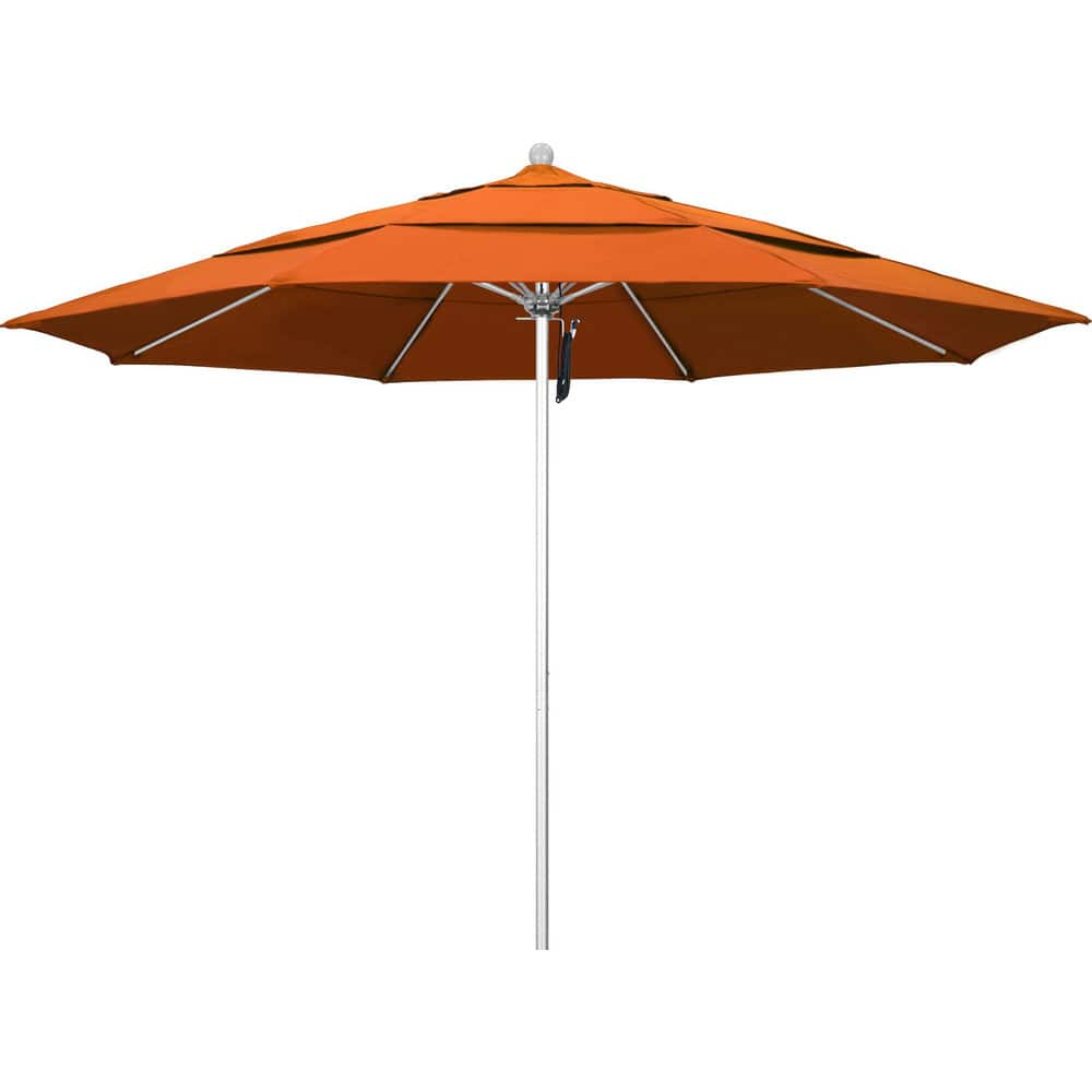 Patio Umbrellas; Diameter (Feet): 1; Height (Feet): 8.917; Fabric Color: Tuscan; Base Included: No; Canopy Fabric: Pacifica; Fade Resistant: Yes; Additional Information: Pulley Lift; Frame Material: Aluminum