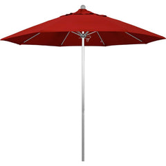 Patio Umbrellas; Diameter (Feet): 9; Height (Feet): 8.583; Fabric Color: Red; Base Included: No; Canopy Fabric: Pacifica; Fade Resistant: Yes; Additional Information: Push Lift; Frame Material: Aluminum