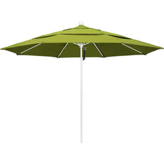 Patio Umbrellas; Diameter (Feet): 11; Height (Feet): 8.917; Fabric Color: Ginkgo; Base Included: No; Canopy Fabric: Pacifica; Fade Resistant: Yes; Additional Information: Pulley Lift; Frame Material: Aluminum