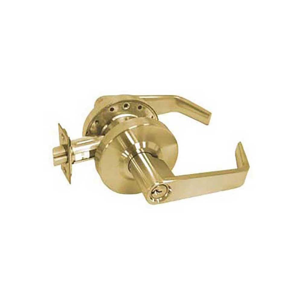 Lever Locksets; Type: Entry; Key Type: Keyed Different; Strike Type: ASA Strike; Finish/Coating: Bright Brass; Material: Steel; Material: Steel; Door Thickness: 1-3/8-2; Backset: 2.375; Lockset Grade: Grade 2; Cylinder Type: Conventional; Minimum Order Qu