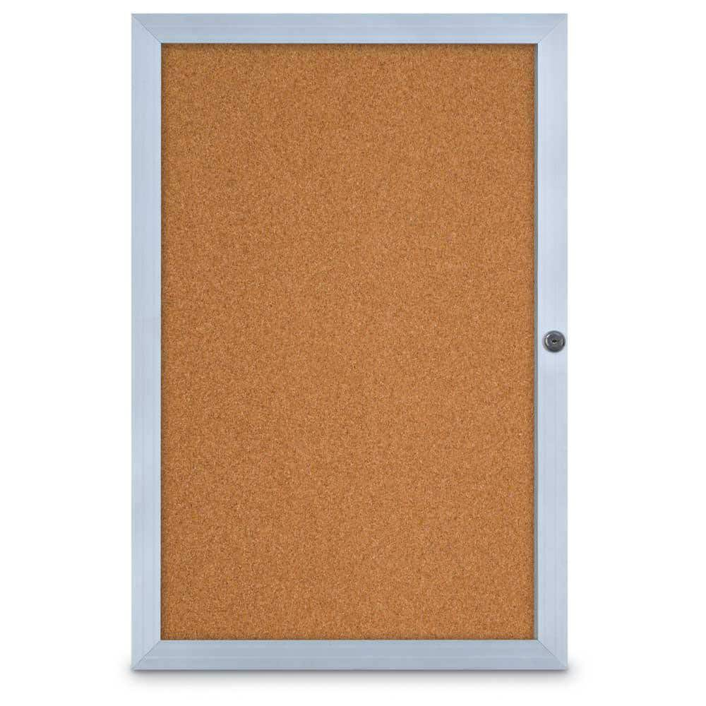 Cork Bulletin Boards; Bulletin Board Type: Enclosed Cork Bulletin Boards; Board Color: Natural Cork; Material: Aluminum; Cork Over Fiberboard; Width (Inch): 24; Overall Height: 36; Overall Thickness: 1; Frame Material: Aluminum; Overall Width: 24; Board M