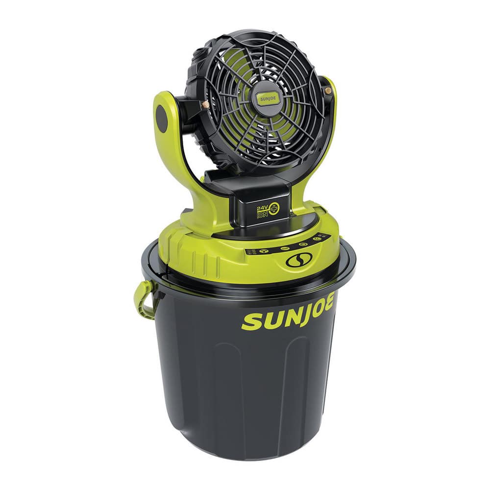 Misting Coolers; Oscillation: Oscillating; Fan Size: 8.9000; Blade Length: 4; Air Flow: 1500 CFM; Horsepower: .03 hp; Voltage: 24.00; Voltage: 24.00; Horse Power: .03 hp