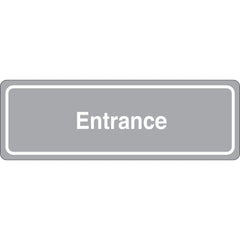 Facility Sign: Rectangle, ″Entrance″ Acrylic, Double Sided Tape, 3″ High