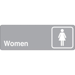 Facility Sign: Rectangle, ″Women's″ Acrylic, Double Sided Tape, 3″ High