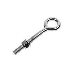 Fixed Lifting Eye Bolt: Without Shoulder, 1,550 lb Capacity, 3/8 ™ Thread, Steel Partially Threaded, 4-1/2″ Shank, 2-1/2″ Thread Length