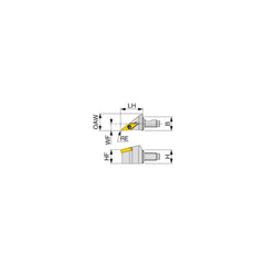 Modular Turning & Profiling Cutting Unit Head: Size QC12, External, Right Hand Uses VXGU Inserts, Through Coolant