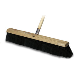 Push Broom: 30″ Wide, Plastic Bristle 3″ Bristle Length, Wood Block, Threaded Handle Connection, Handle Included